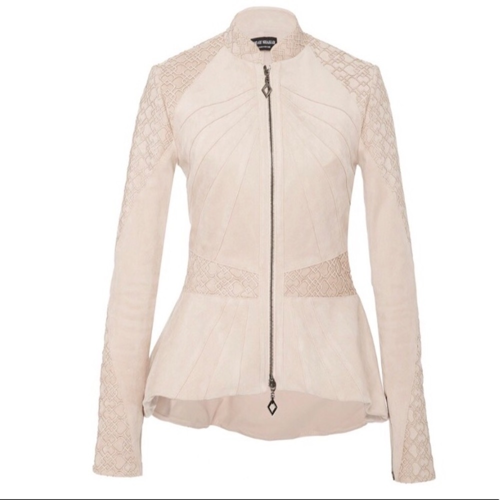 Oday Shakar Suede Laser Cut Jacket, size M